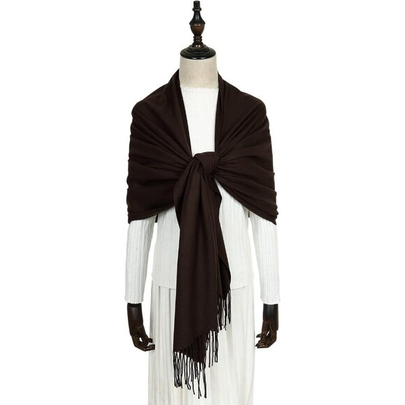 ⚡Women Caramel Pashmina Shawls Evening Dress Bridesmaid Winter Warm Long Scarf - Picture 4 of 7